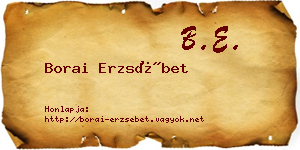 Borai Erzsébet névjegykártya
